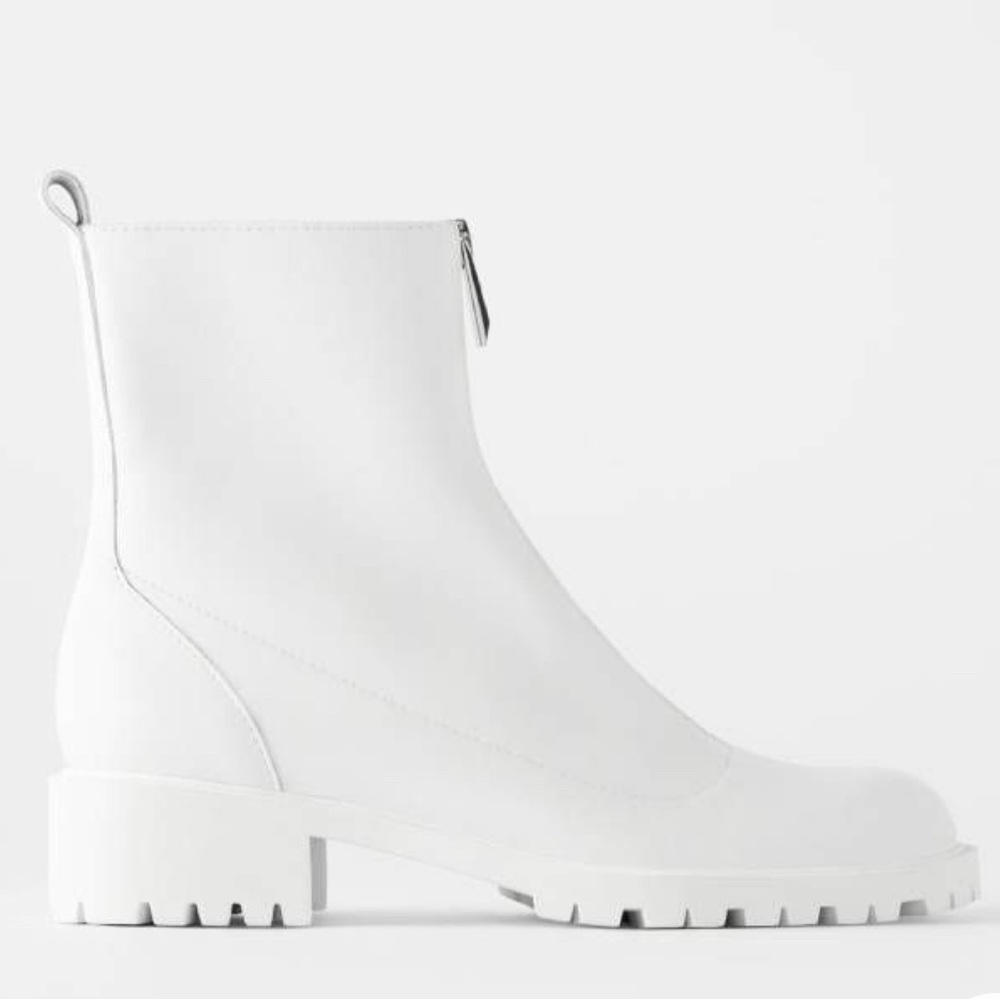 ZARA Genuine Leather Boots with zipper